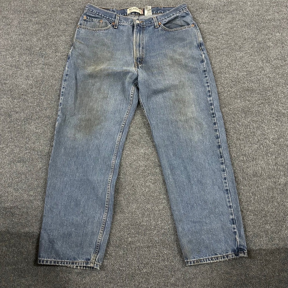 Levi Jeans Mens Size 38 Blue 550 Relaxed Fit Cotton Denim Tapered Leg Casual